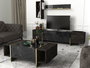 Hanah Home Veyron Mesa de Centro Negro y Dorado